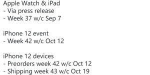 爆料：苹果iPhone 12发布会10月举行，最晚11月发货