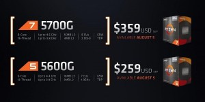 AMD公布锐龙5000G系列价格：259美元起