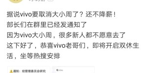 vivo将取消大小周？脉脉用户：手机圈反内卷第一厂
