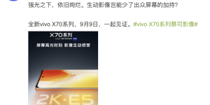 顶级视觉享受，vivo X70系列搭载2KE5屏幕来袭
